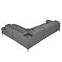 Sofa Chaise Longue Right 6111 with recliner system leather dark grey 6