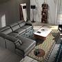 Sofa Recamiere Left 6112 with Relax System Grey Leather 0