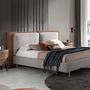 Double bed 7123 Faux leather Brown 0