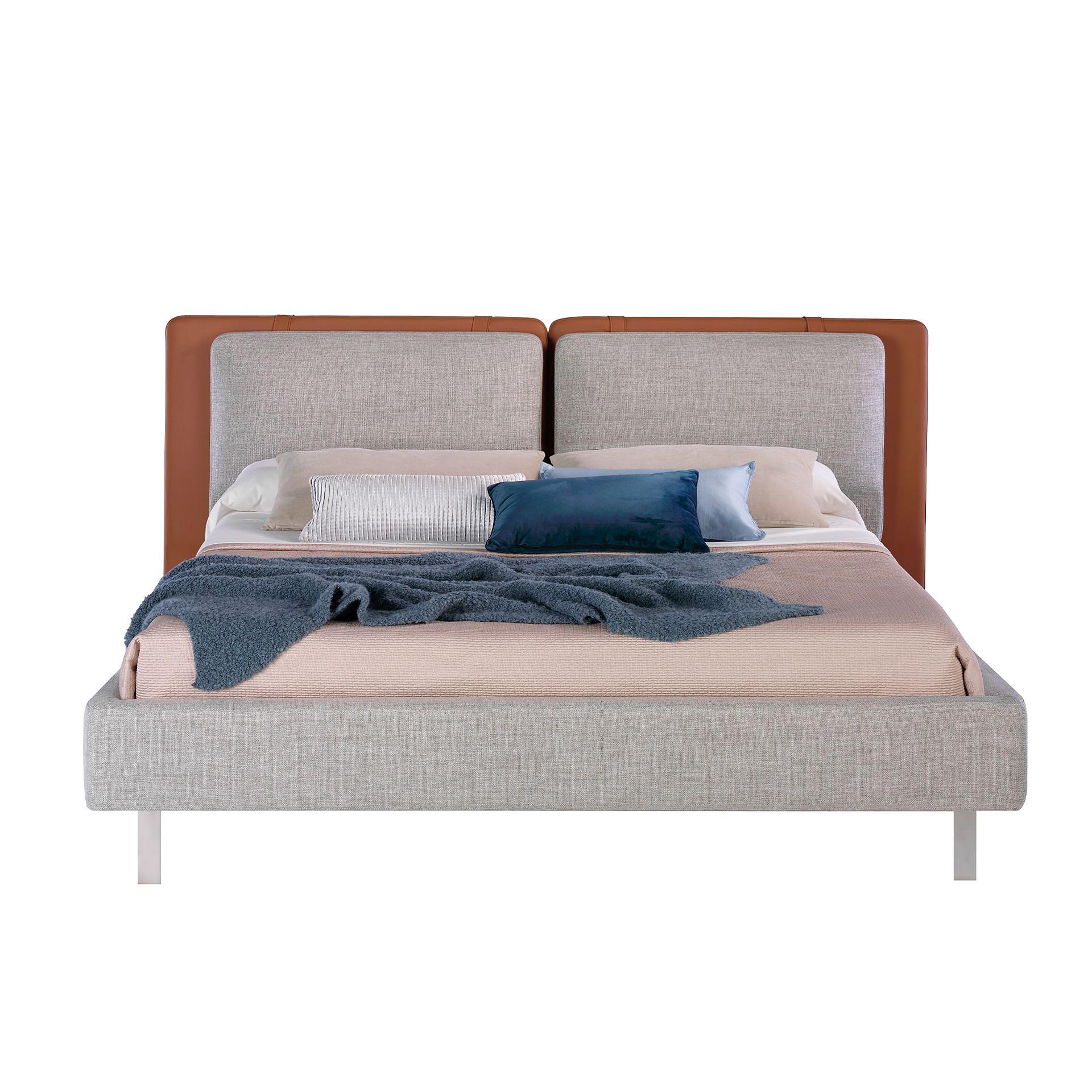 Double bed 7123 Faux leather Brown 2