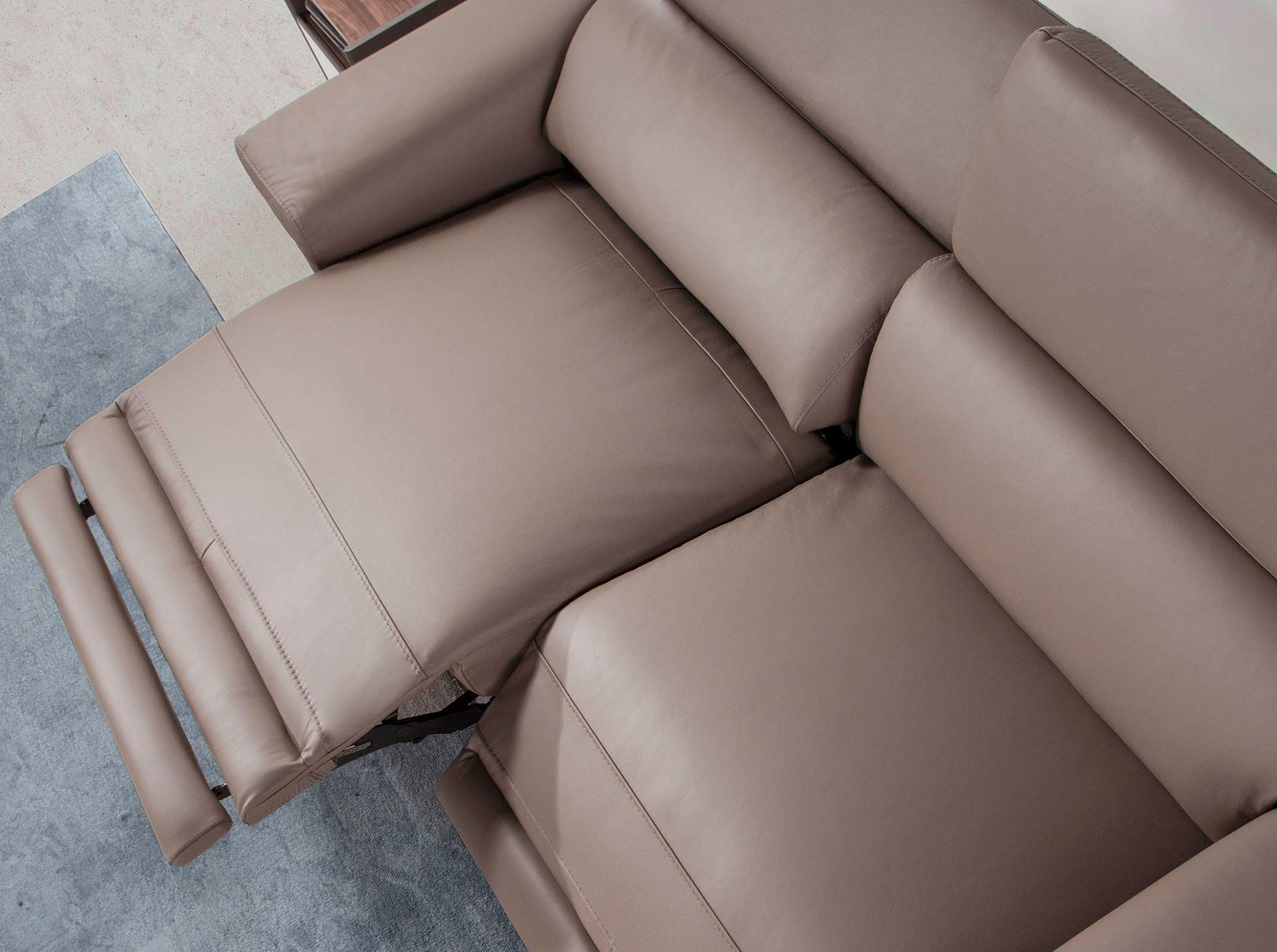 Sofa 2-seater 6106 with relax system leather taupe 4