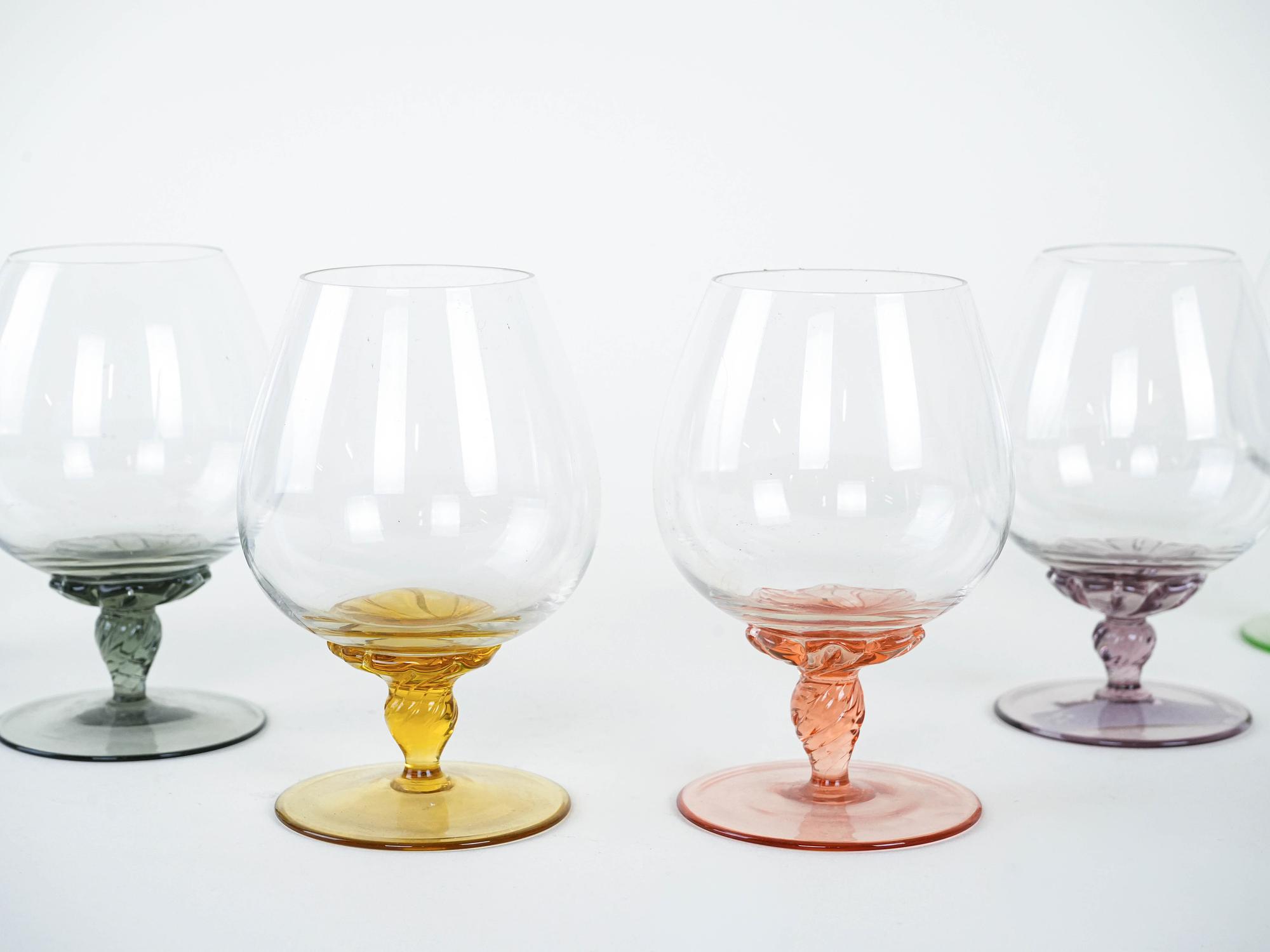 Cognac glasses set Multicolored 1970s 3