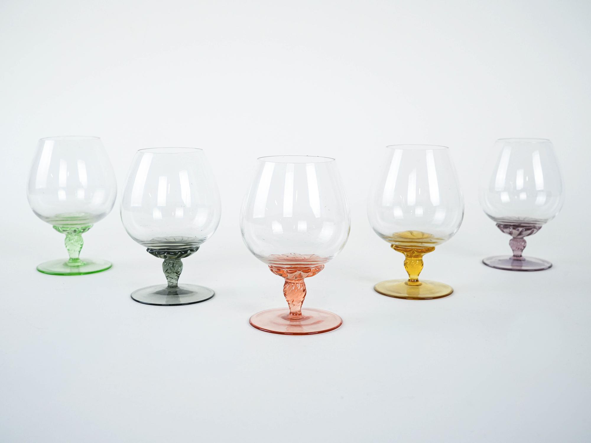 Cognac glasses set Multicolored 1970s 7