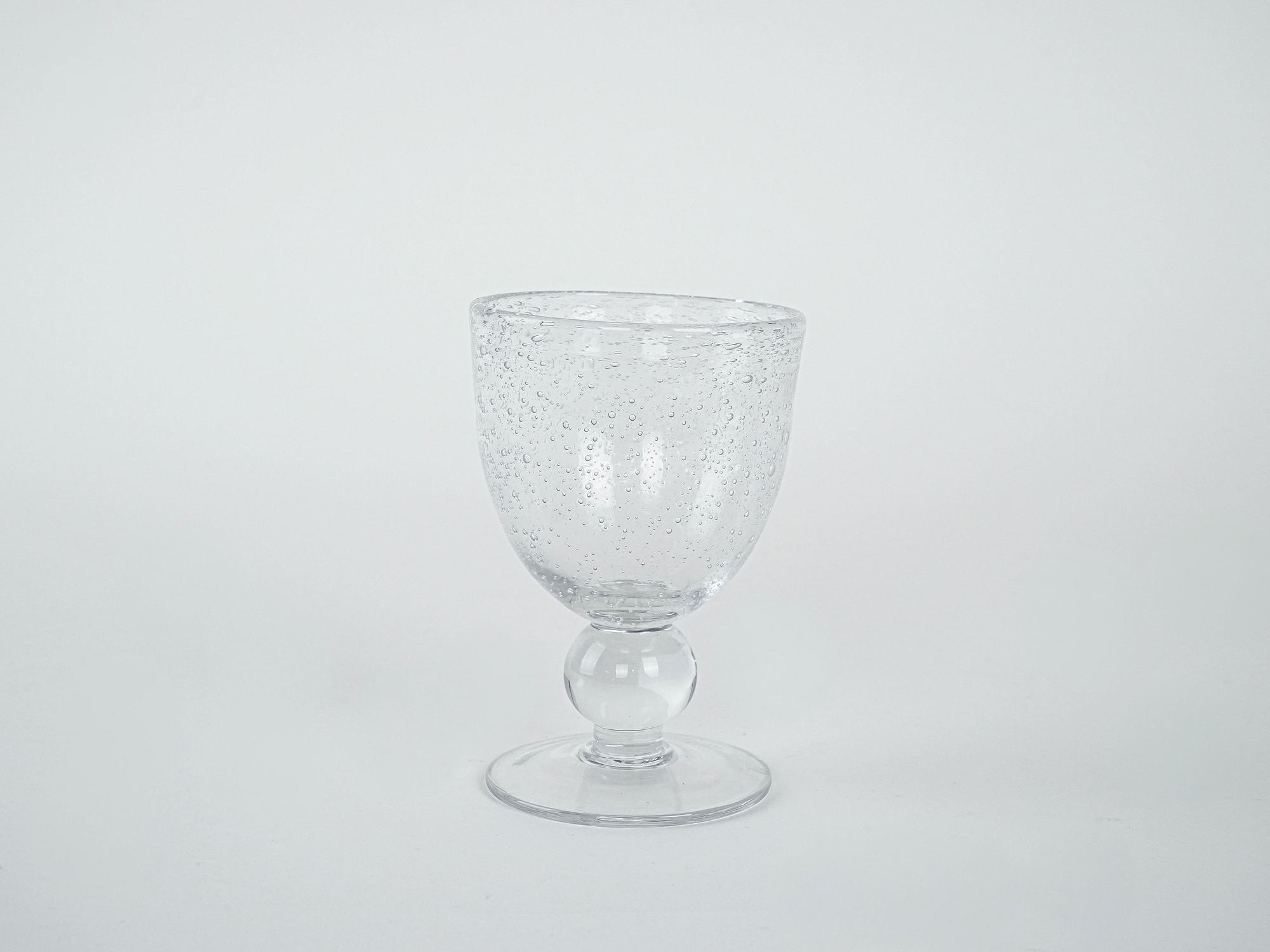 Champagne glass set with bubbles transparent 1970s 4