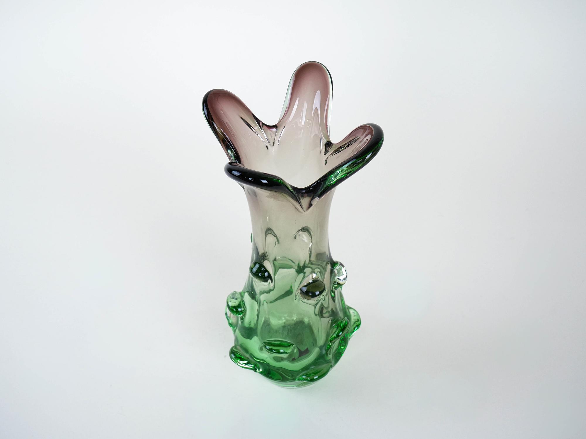 Vase Murano glass Green 1960s 8