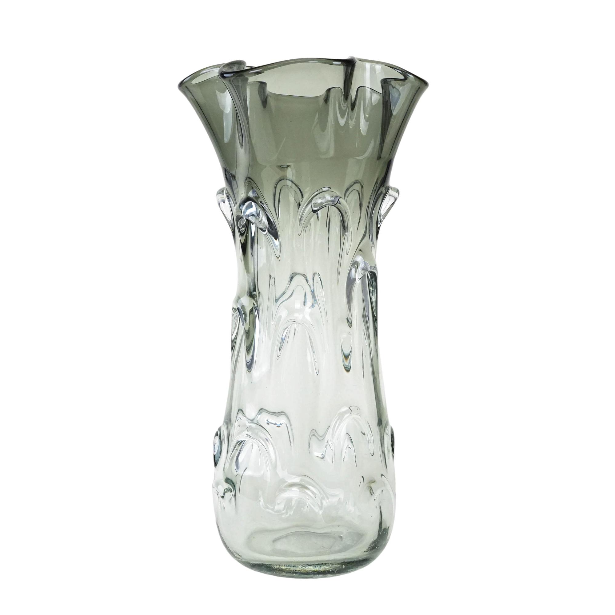 Vase Muranoglas Grau 1960er Jahre 0