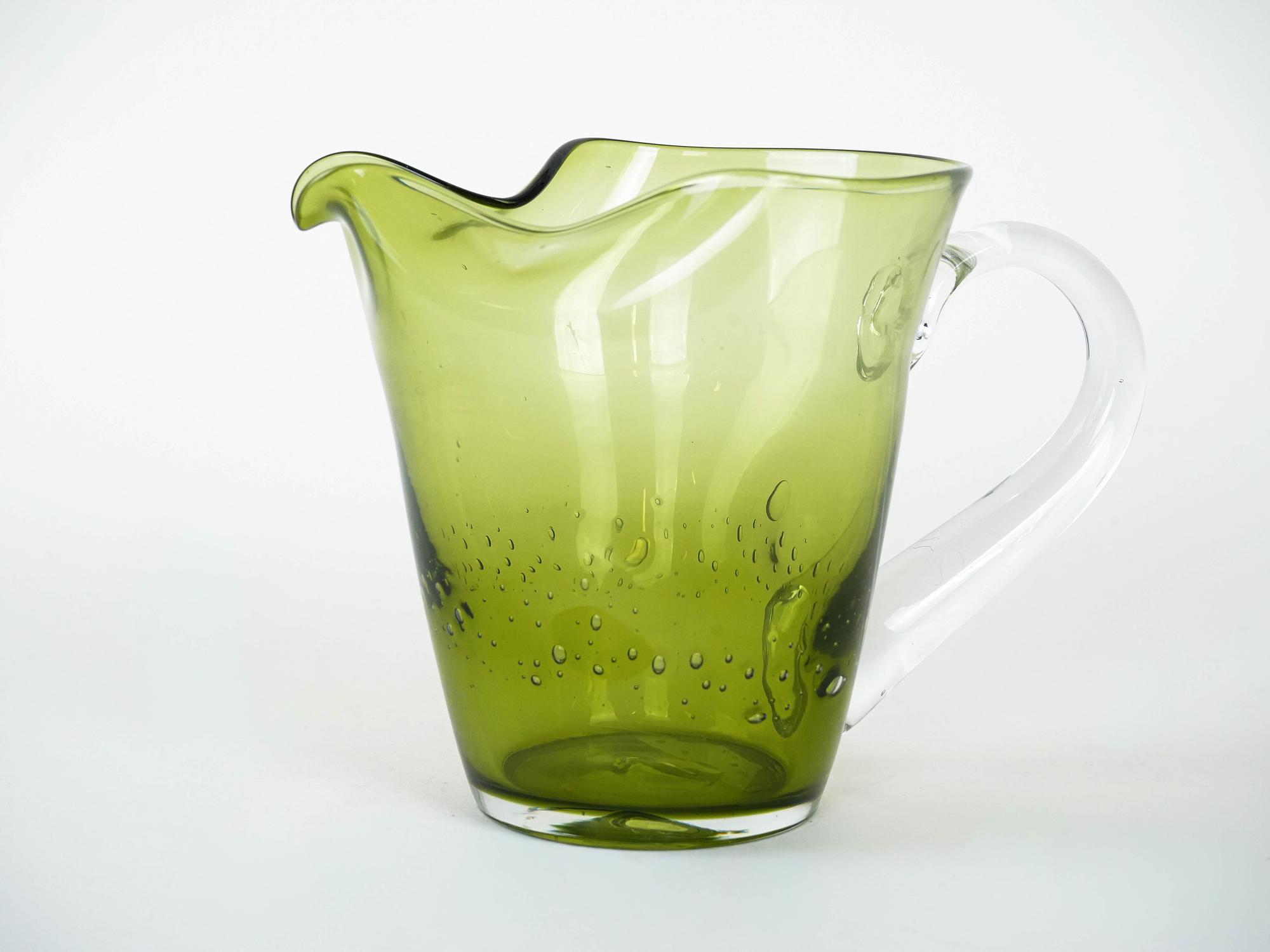 Glass bottle Olive green 1960s 5