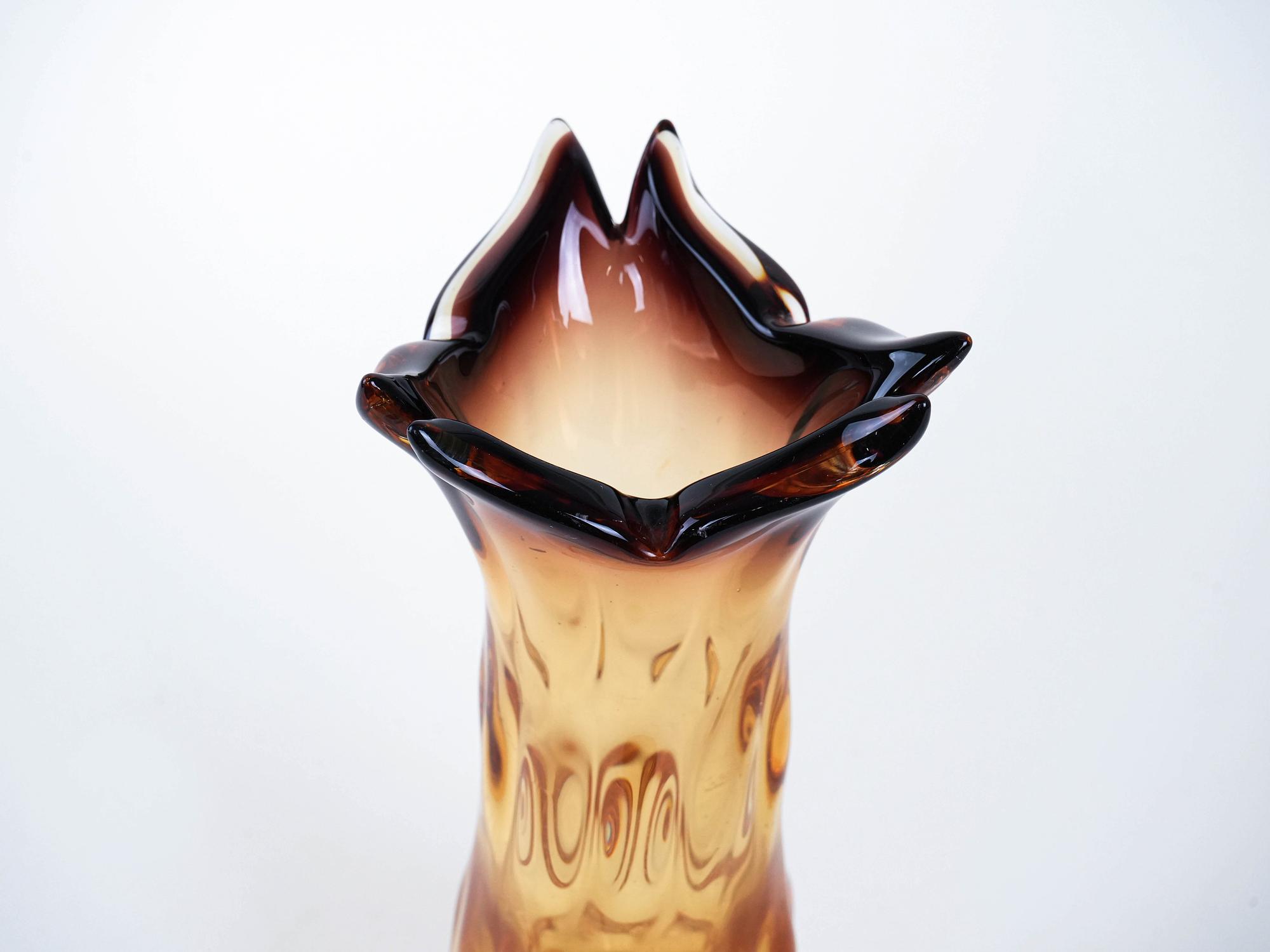 Vaso in vetro di Murano trasparente anni '60 6