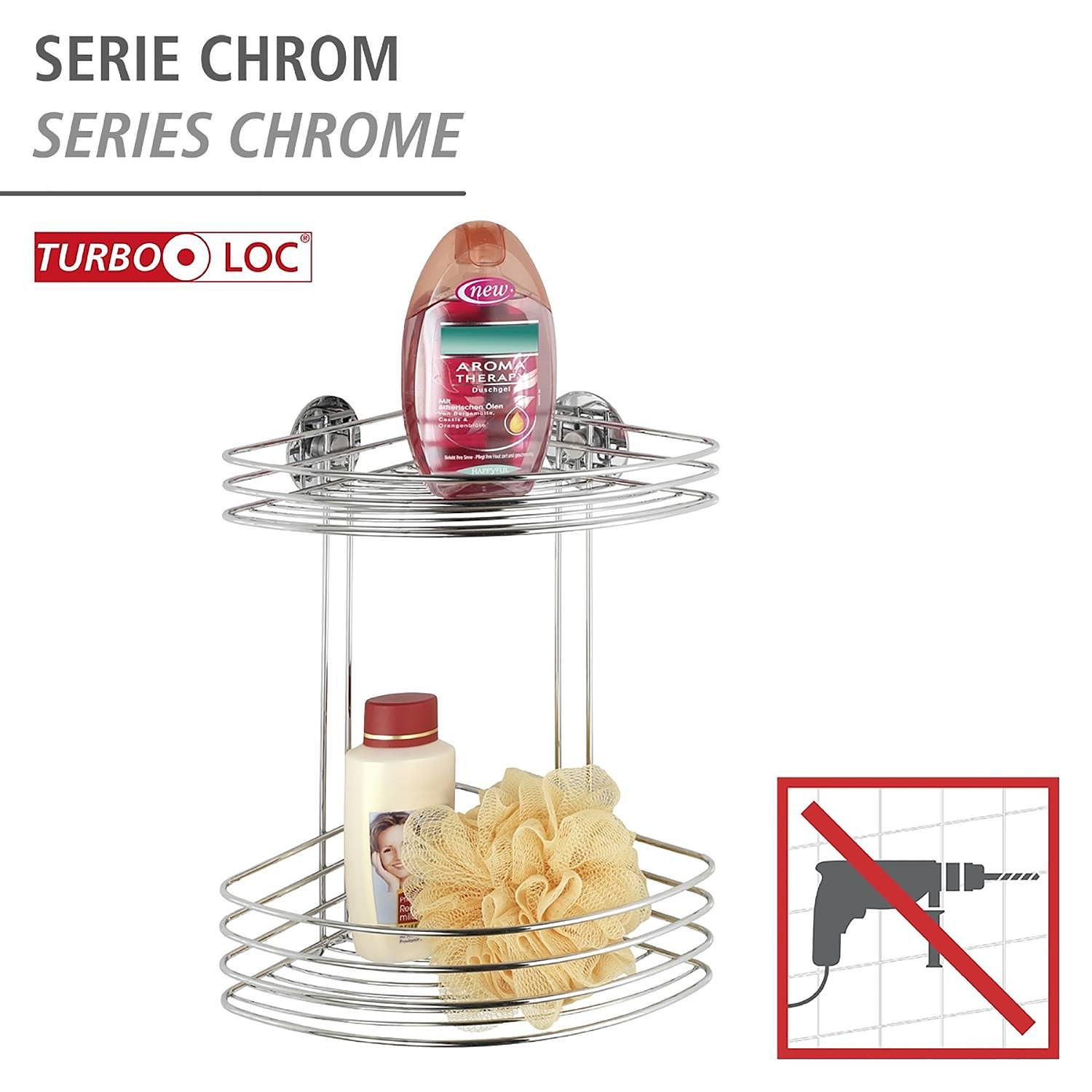 Butono Turbo-Loc Corner shelf Steel Chrome 4