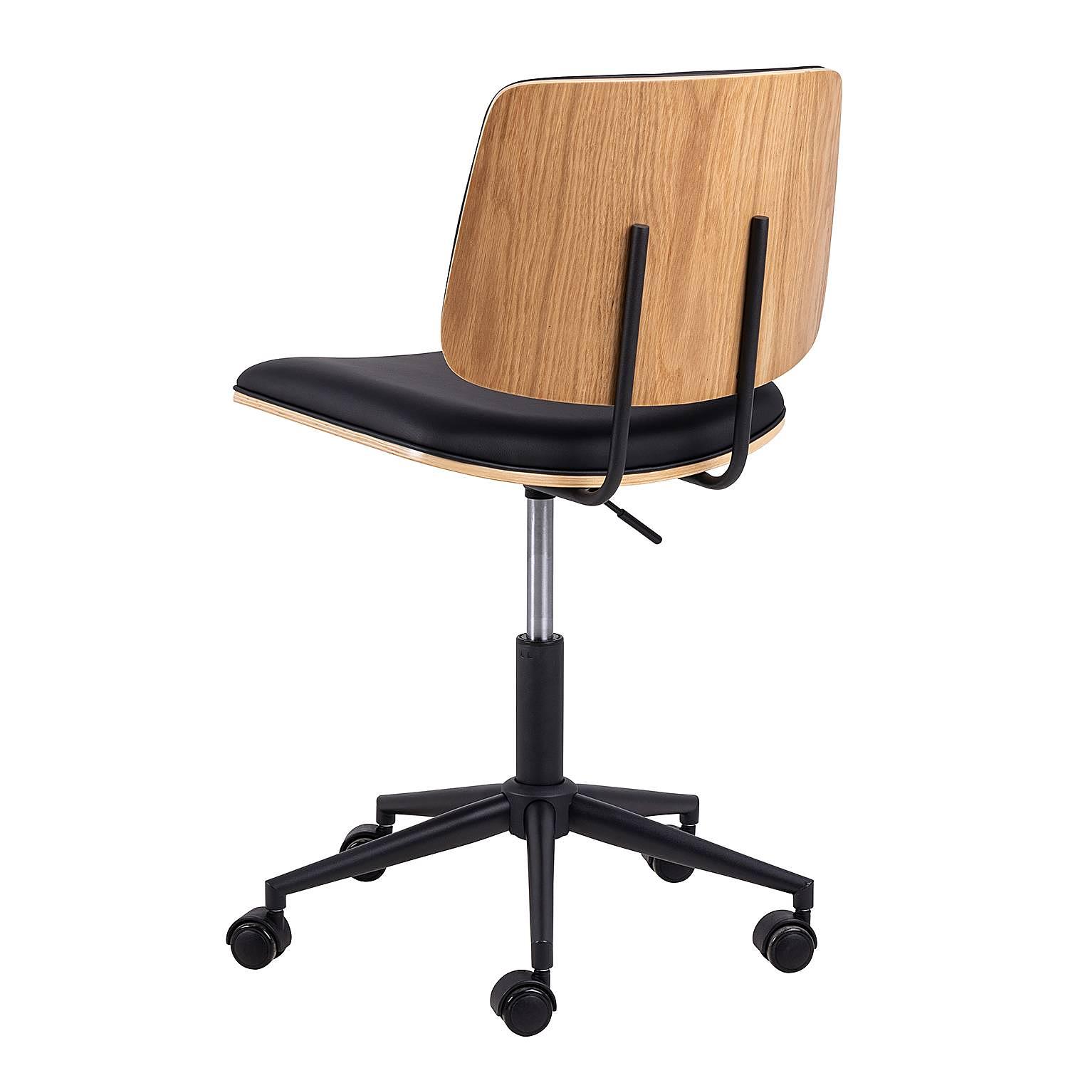 Office Swivel Chair Shedd Oak Veneer Black 2