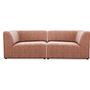 Hajen Modul-Sofa 2-Sitzer mit Kissen Vegas Orangerose 83 0