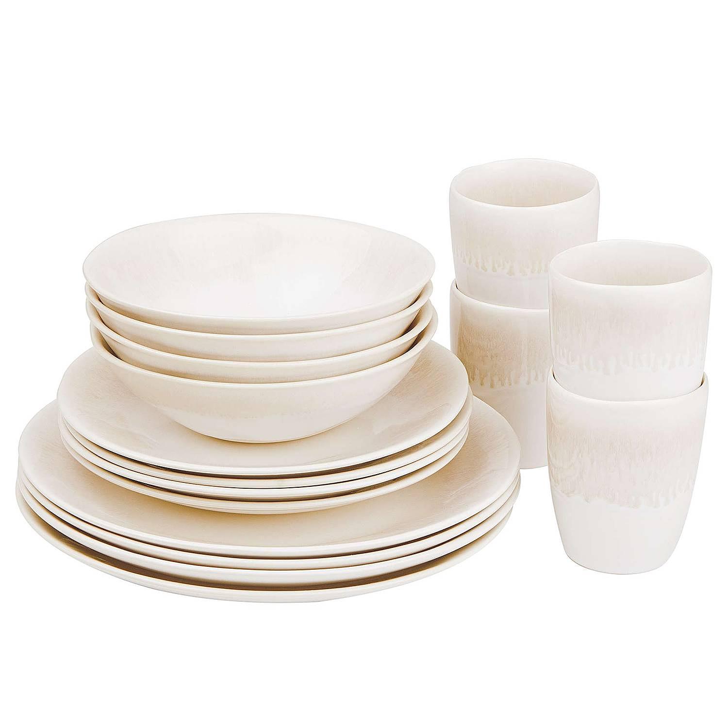ATLANTIS Dinnerware Set 16-piece Stoneware Beige 0
