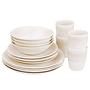 ATLANTIS Dinnerware Set 16-piece Stoneware Beige 1
