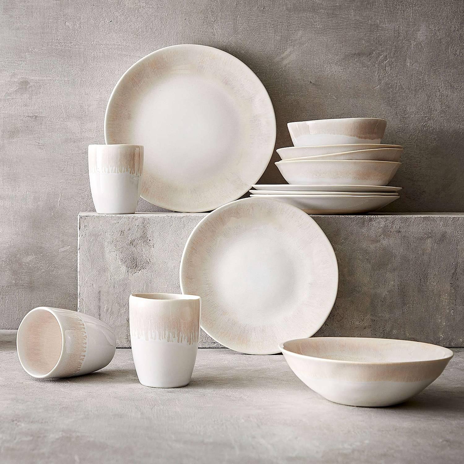 ATLANTIS Dinnerware Set 16-piece Stoneware Beige 2