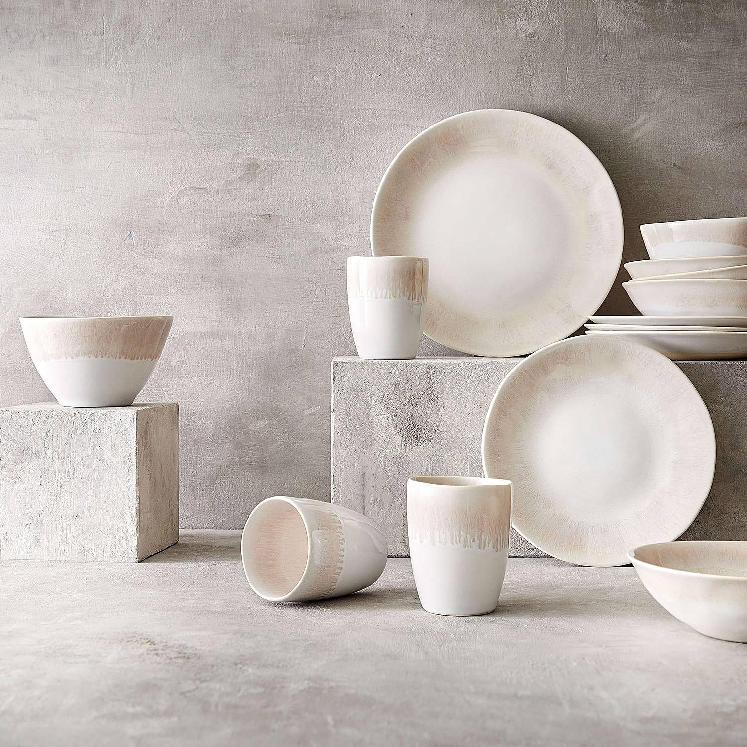ATLANTIS Dinnerware Set 16-piece Stoneware Beige 3