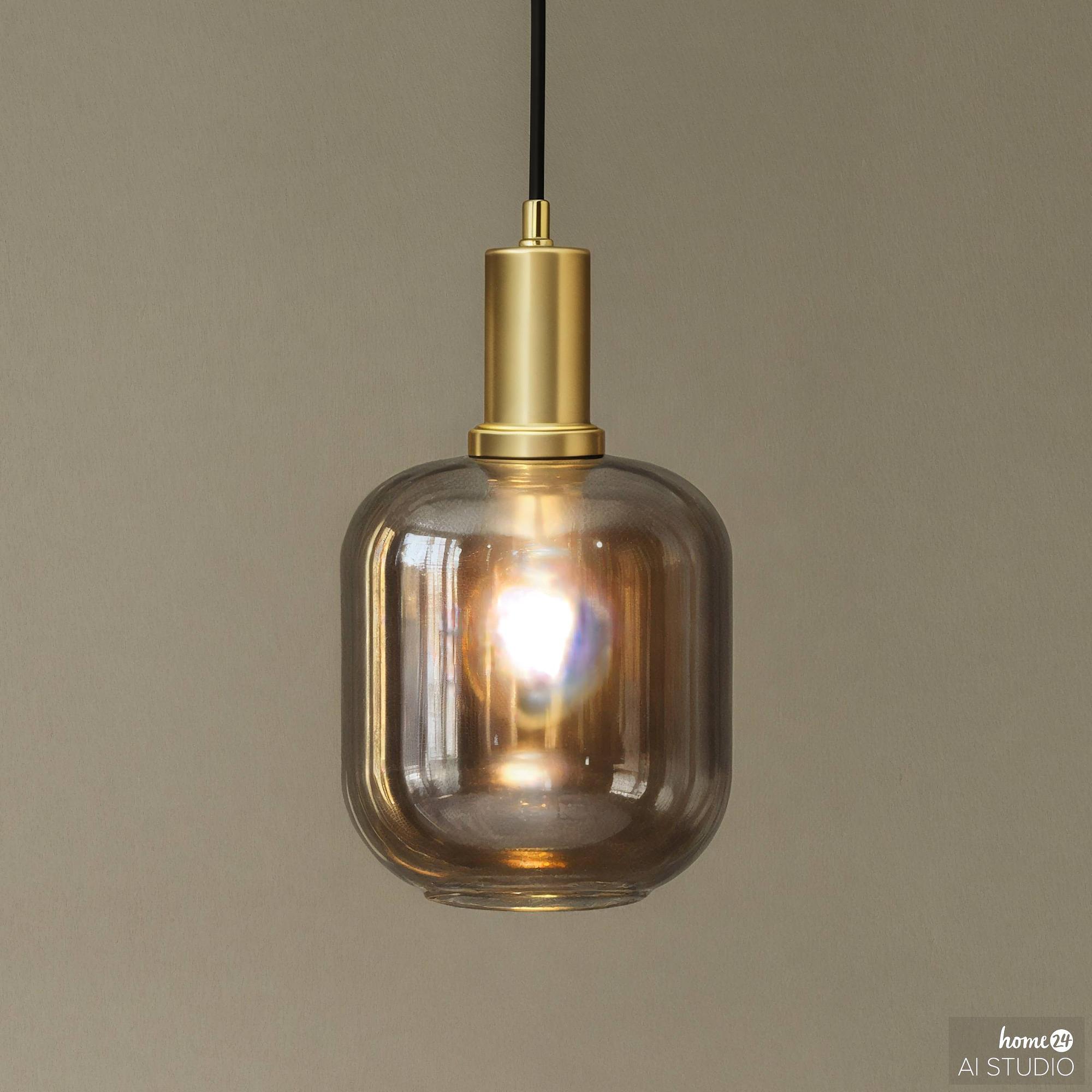 Home Pendant Light 1-Light Smoked Glass Grey 0