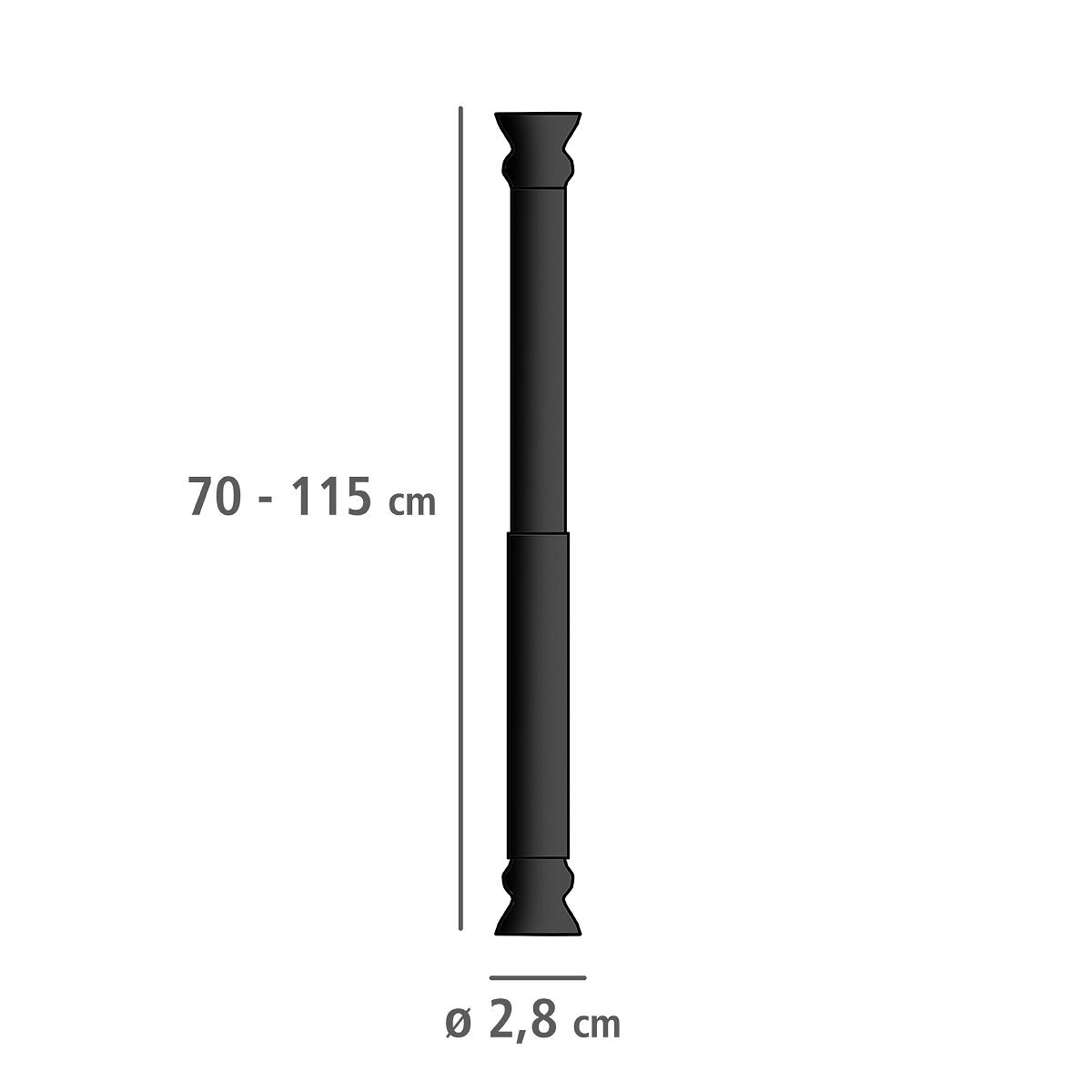 Touws Telescopic Shower Rod Aluminium Black 4