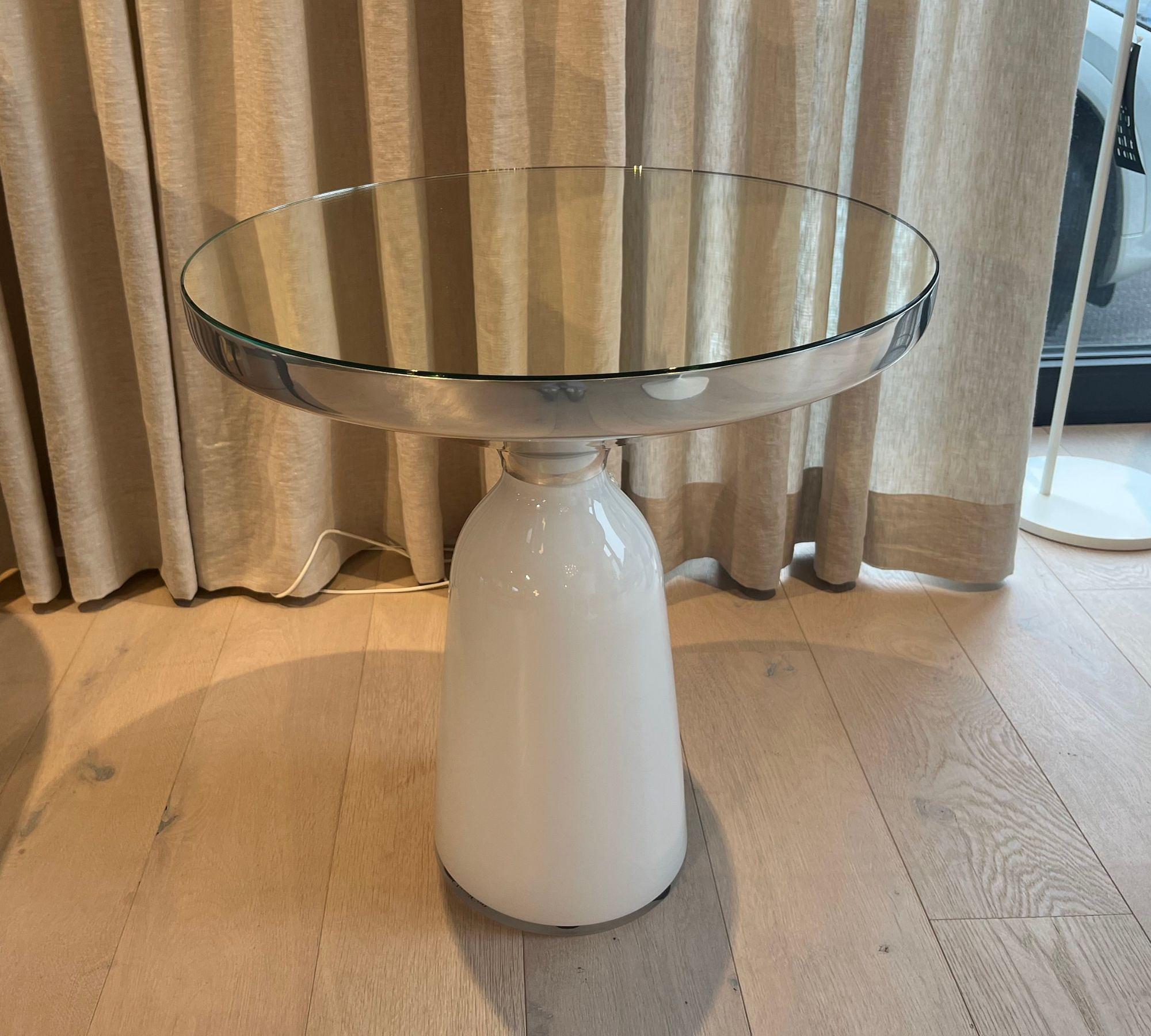 Bell Side Table Metal White 3