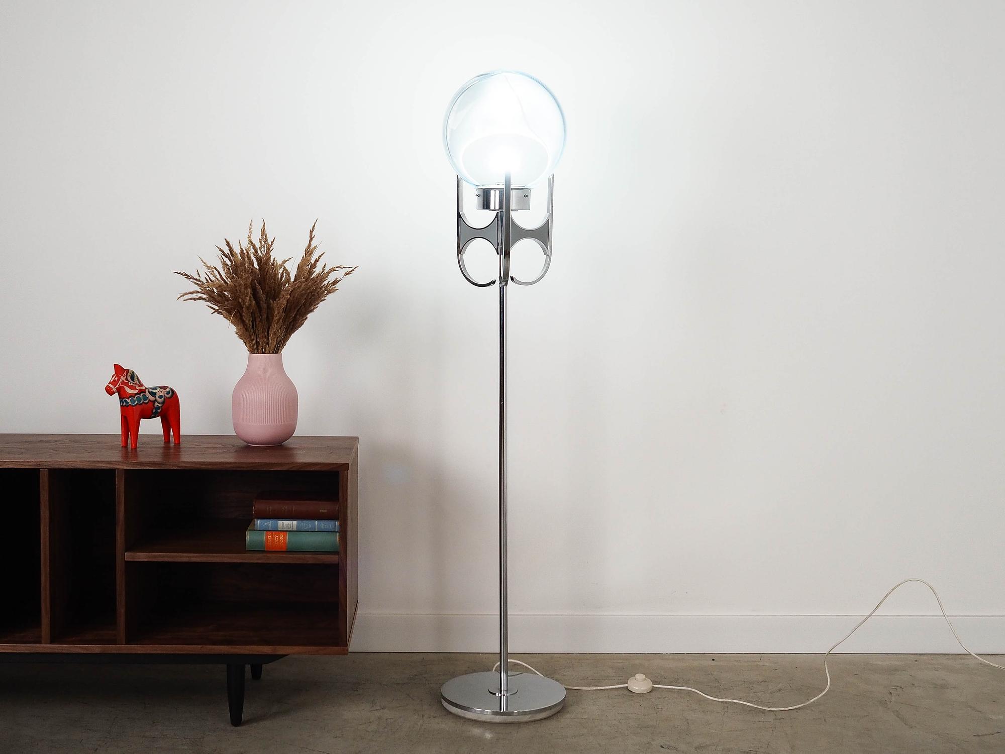 Standing lamp Murano glass Silver 1970s 2