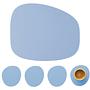 Stone placemat + 4x Coasters Recycled Leather Light Blue 1