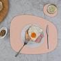 Stone Placemat + 4x Coasters 100% Recycled Leather Pink 0