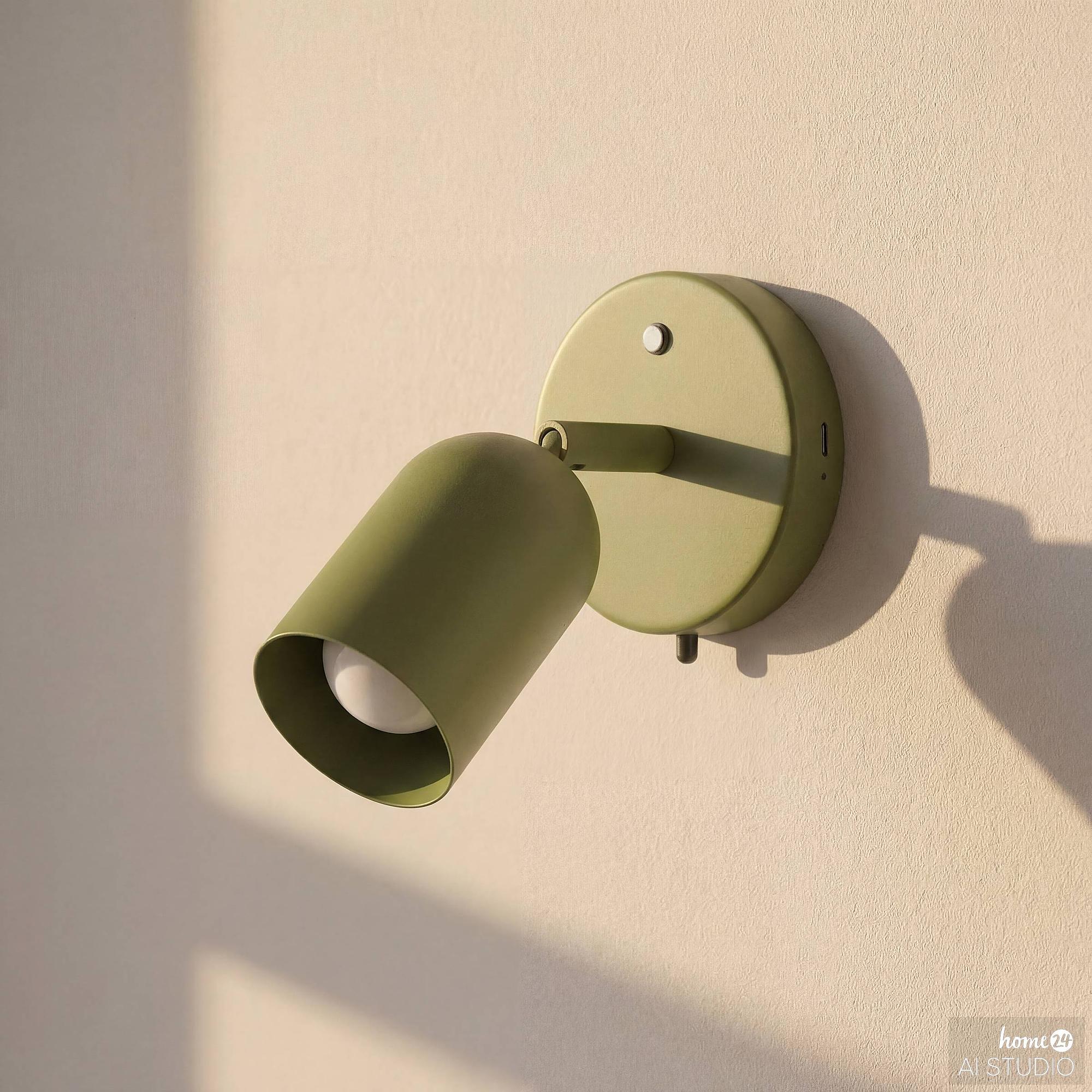 Dina Battery-Wall-Light 3-Stage-Dimmer Remote Control Green 0