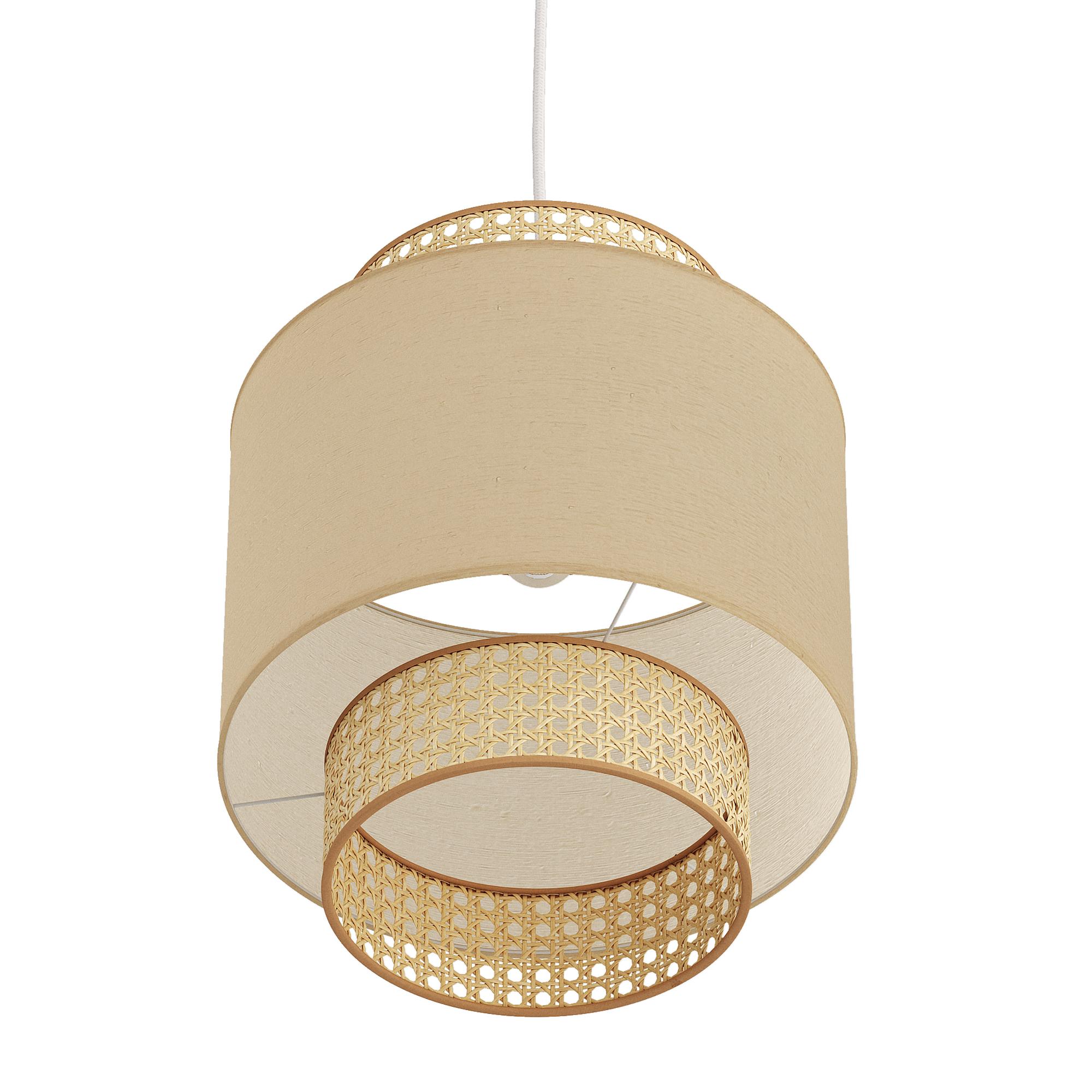1-Flaming Raffia Pendant Lamp Linen Rattan 2