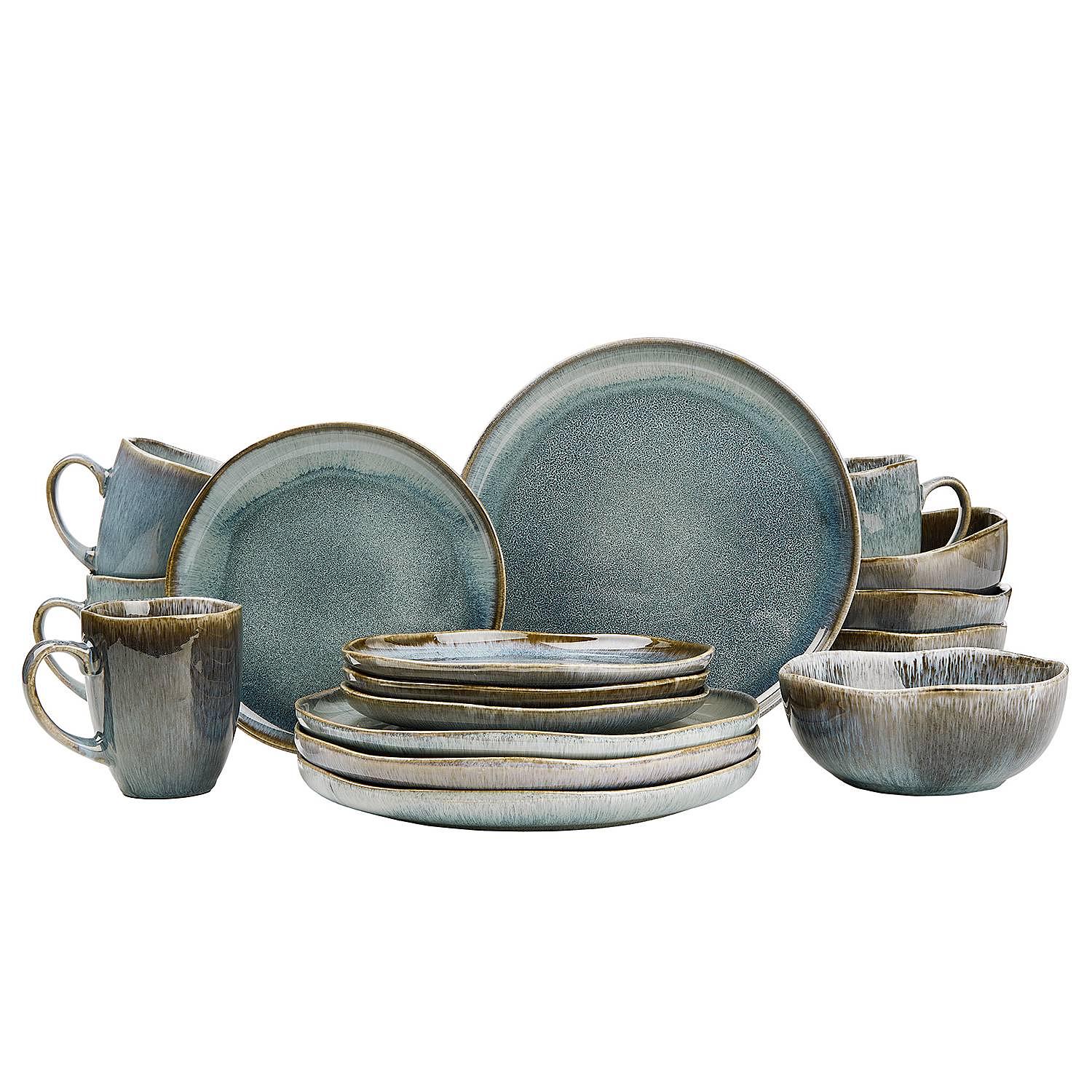 Hilda Geschirr-Set 16-tlg. Steinzeug Blau 1