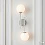 2-light Rigi battery-powered wall light 3-step dimmer white chrome 0