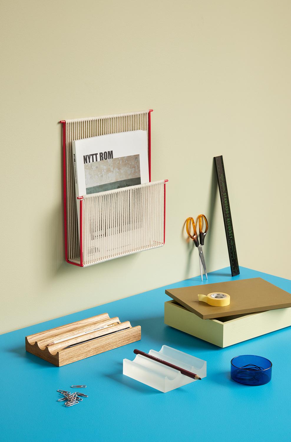 String Zeitschriftenhalter Wand Rot Weiß 0