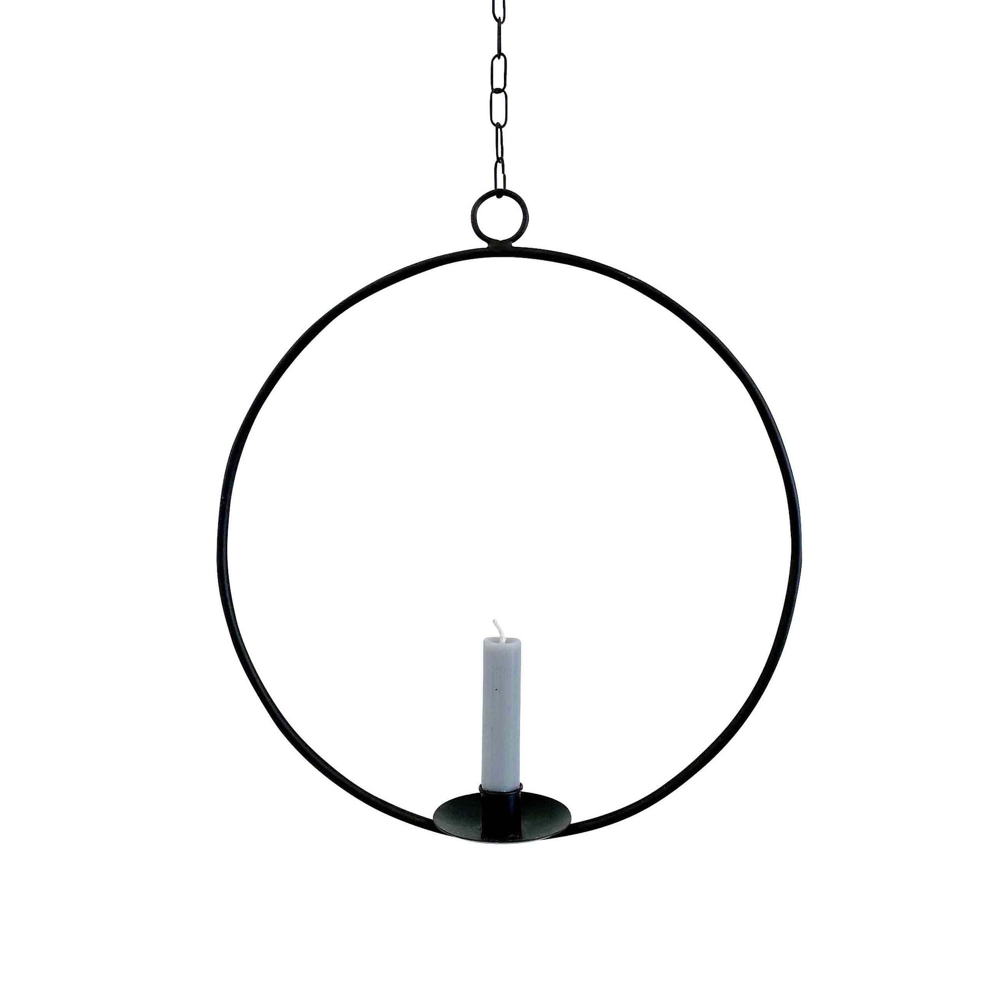 Ijus Decorative Ring with Vase/Candle Holder Black Ø 34cm 2