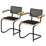 Holm Armchair Set of 2 Mesh Beech Black 0