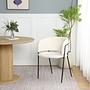 2x Kiboyo Armchair Teddy Fabric Cream White Black 0