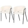 2x Kiboyo Armchair Teddy Fabric Cream White Black 2