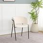 2x Kiboyo Armchair Teddy Fabric Cream White Black 4