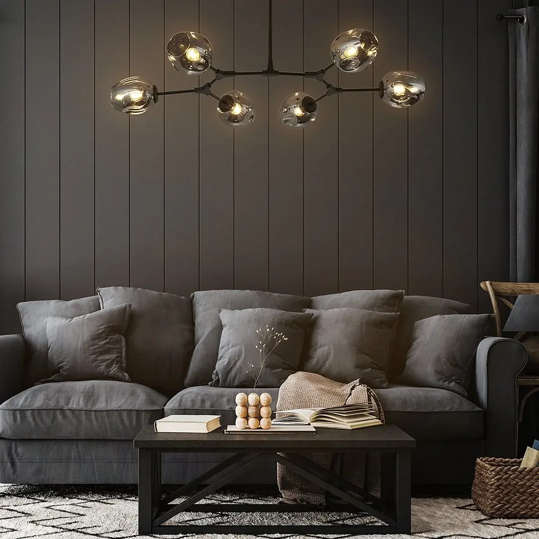 Uranos 6-light ceiling lamp Black 7