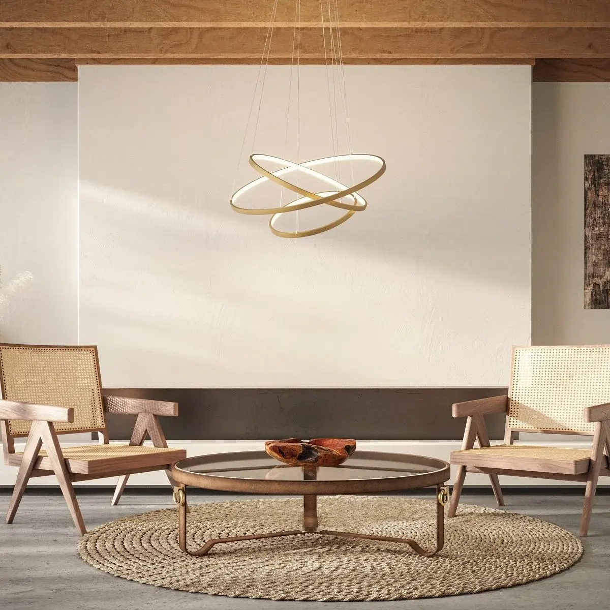 Ring-shaped LED pendant light OUREA Gold 0