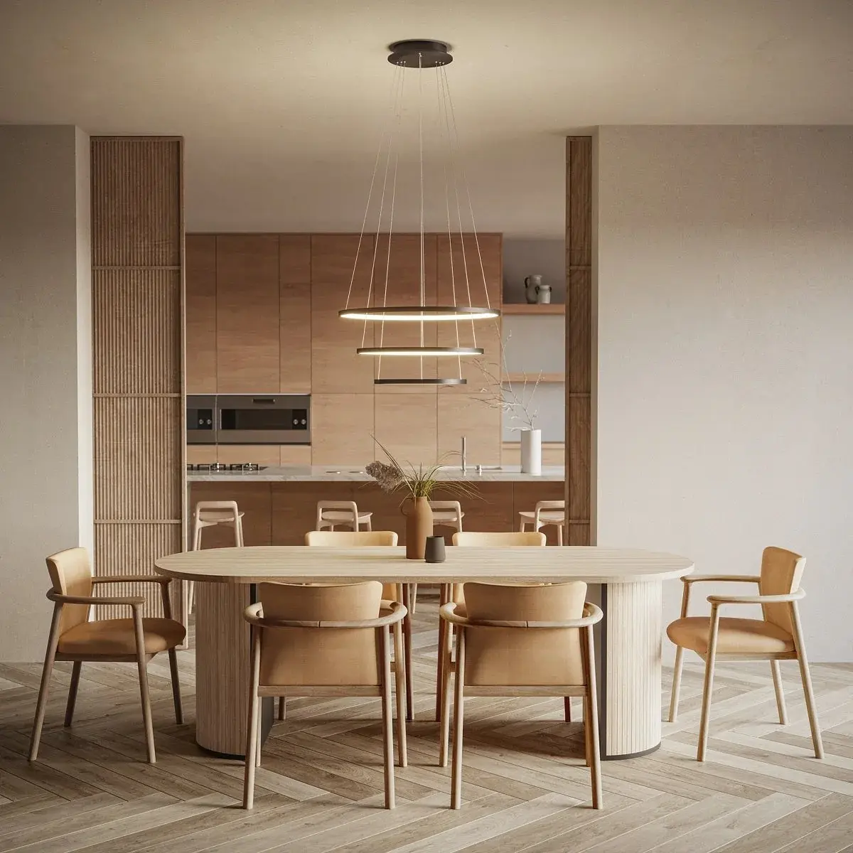 Ring-shaped LED pendant light OUREA Gold 4