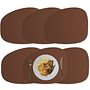 6x Stone Placemats 100% Recycled Leather Cocoa 0
