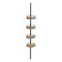 Dolcedo I Telescopic corner shelf Stainless steel Black 1