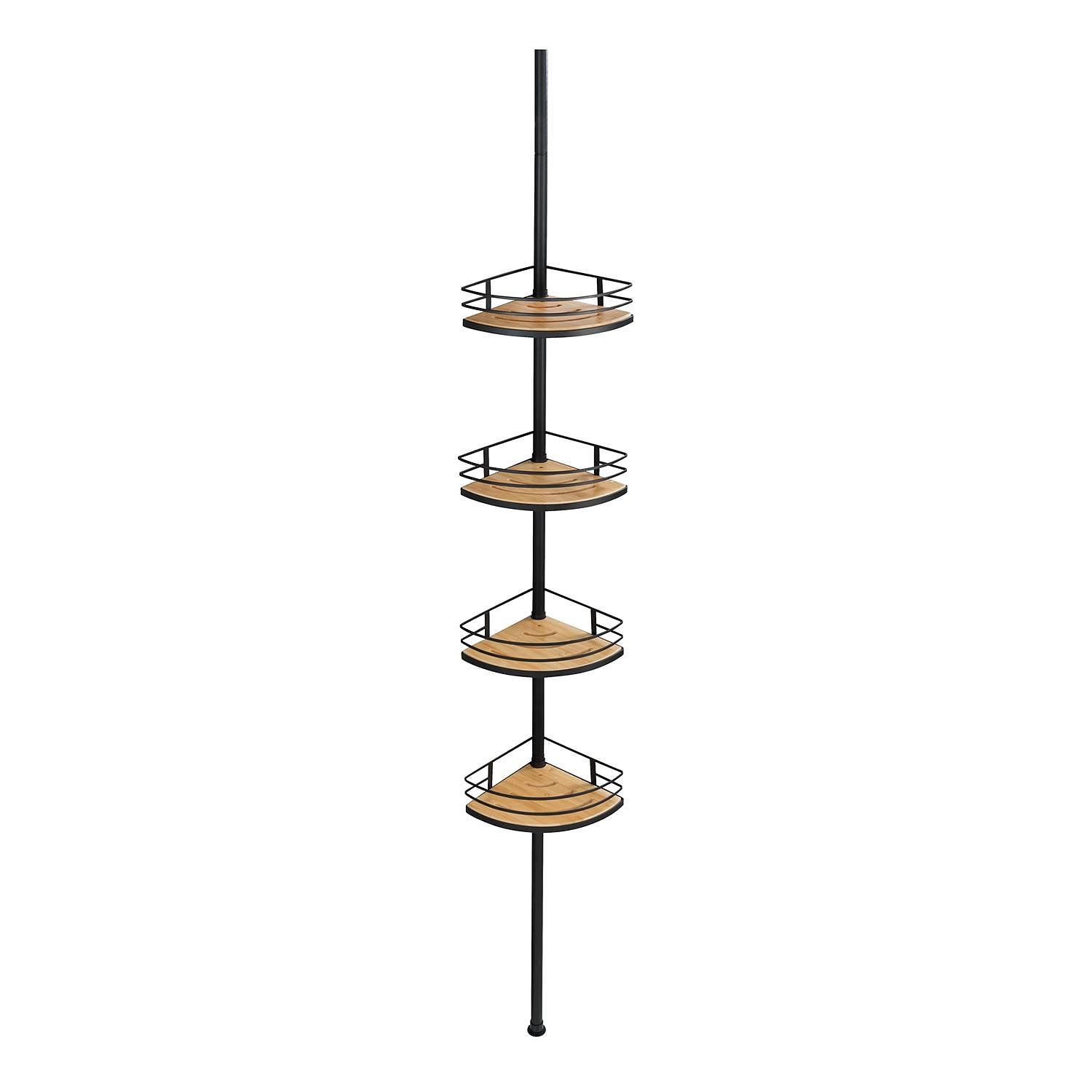 Dolcedo I Telescopic corner shelf Stainless steel Black 0