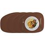 4x Stone Tischset 100% Recyceltes Leder Kakao 0