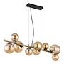 Riha LED-Pendelleuchte Farbglas Eisen Gold 3