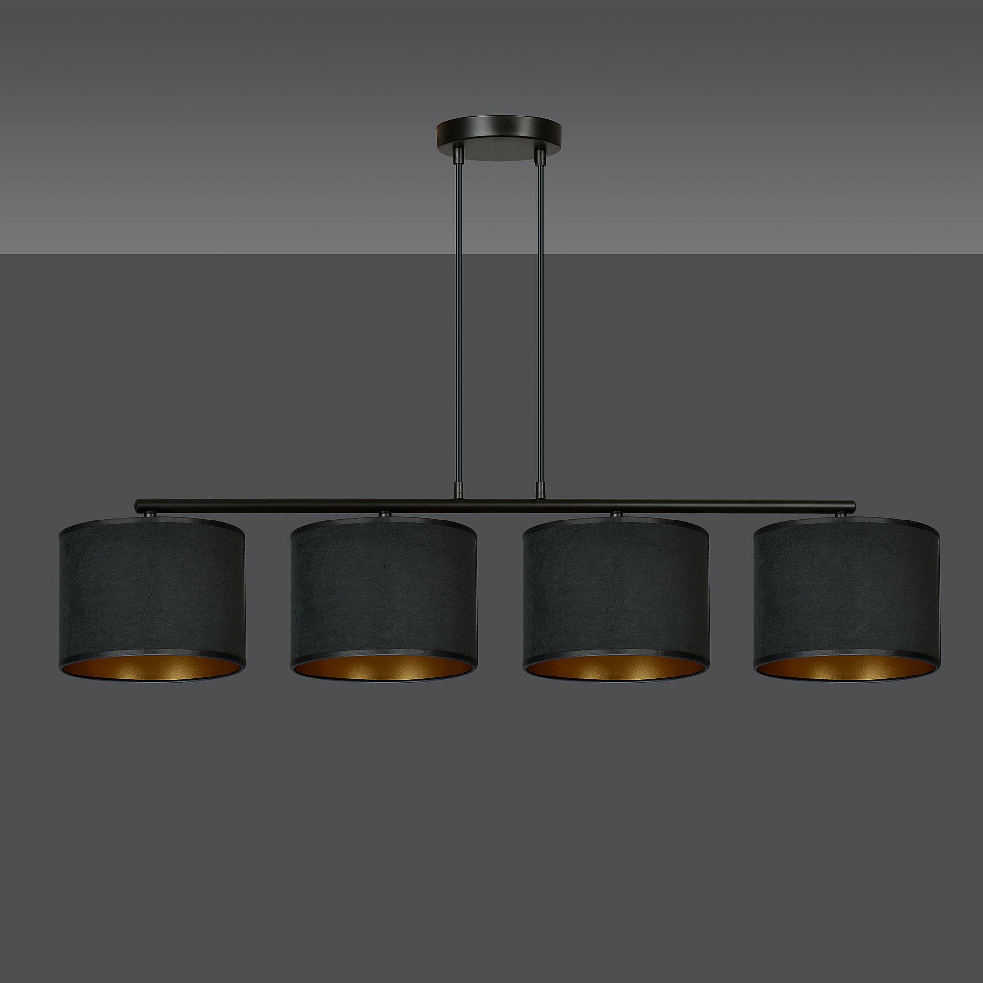 Hilde Type B Pendant Light Steel Cotton Fabric Black 0