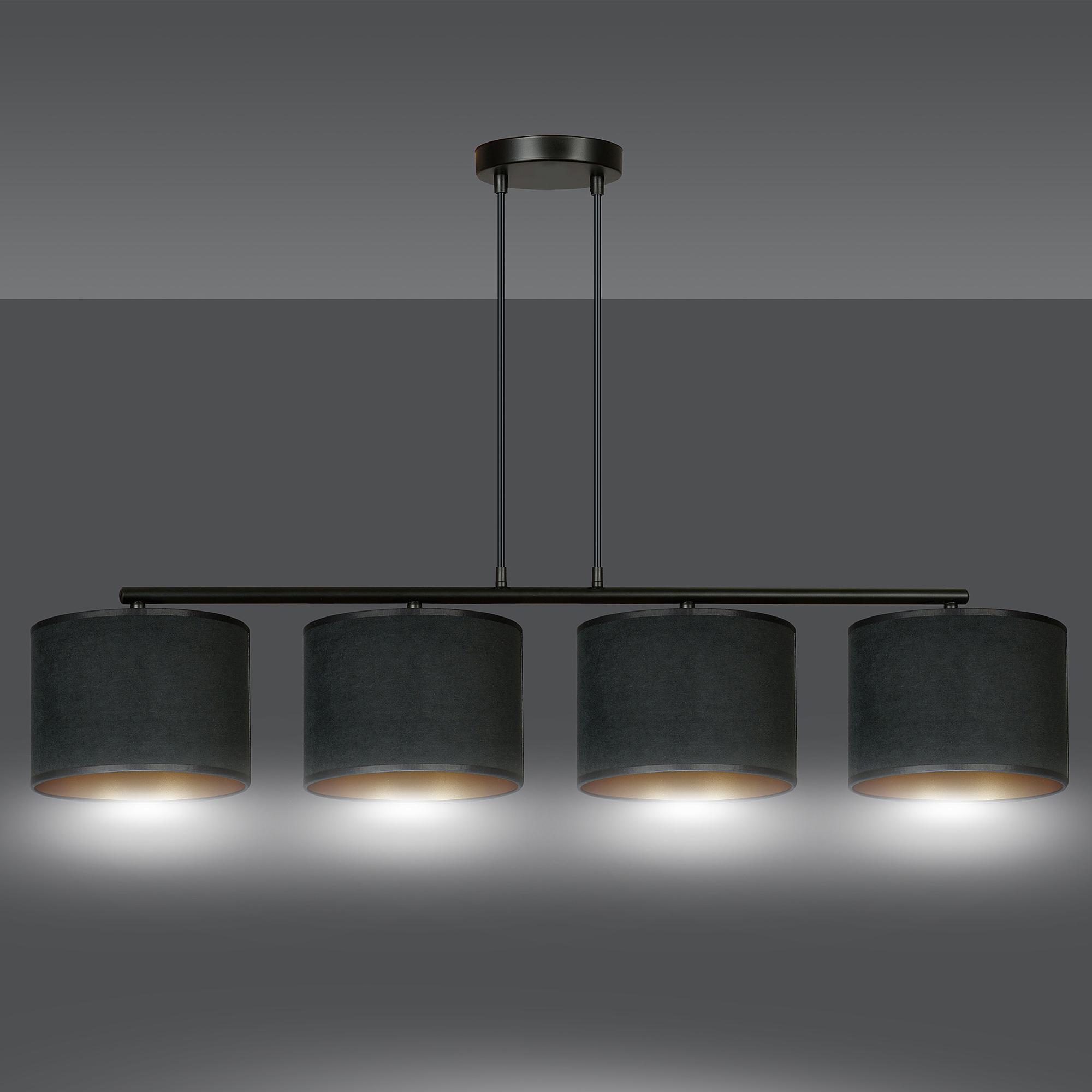 Hilde Type B Pendant Light Steel Cotton Fabric Black 1