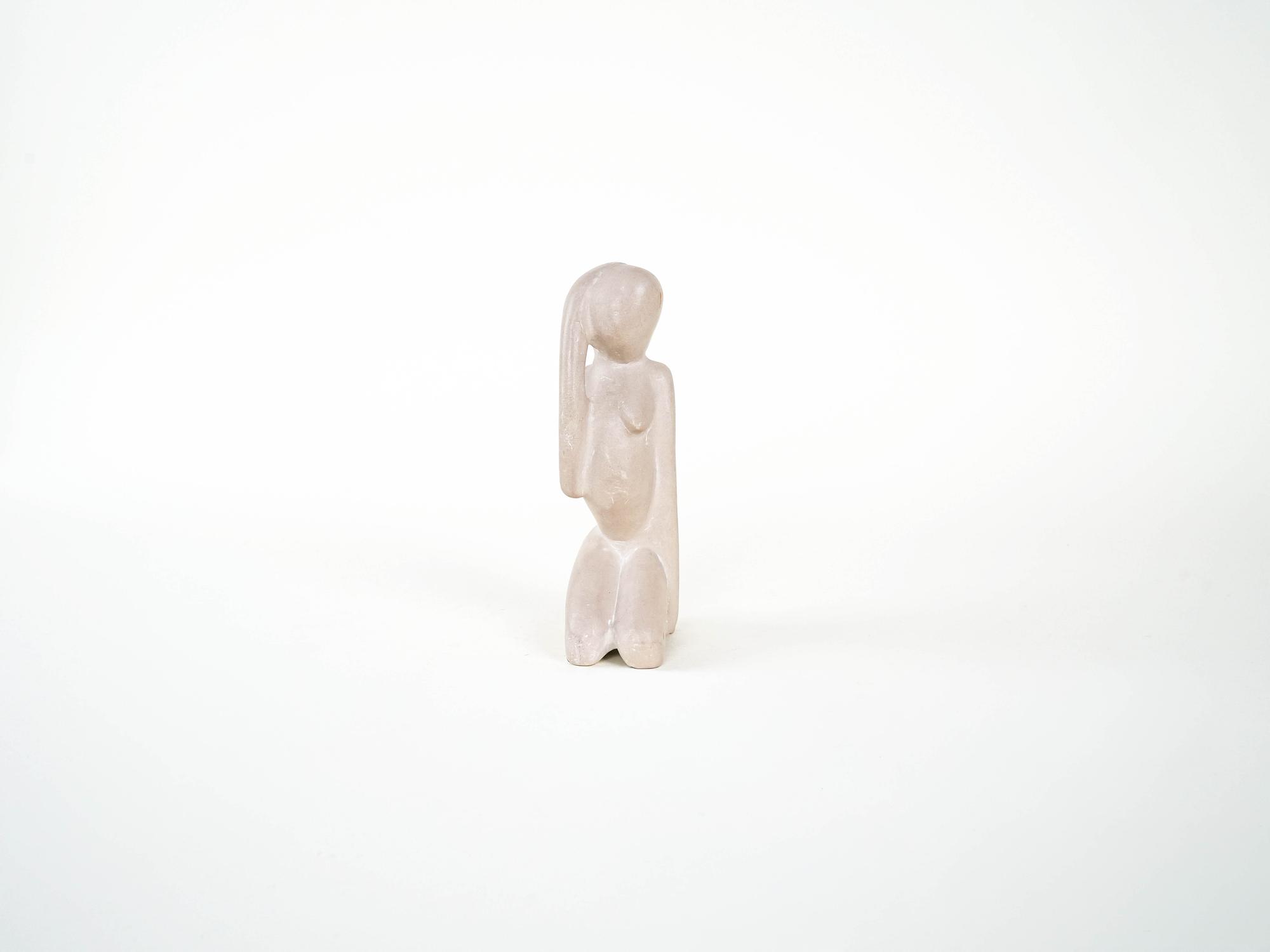 Steinfigur Modernistisch Creme 1980er Jahre 3