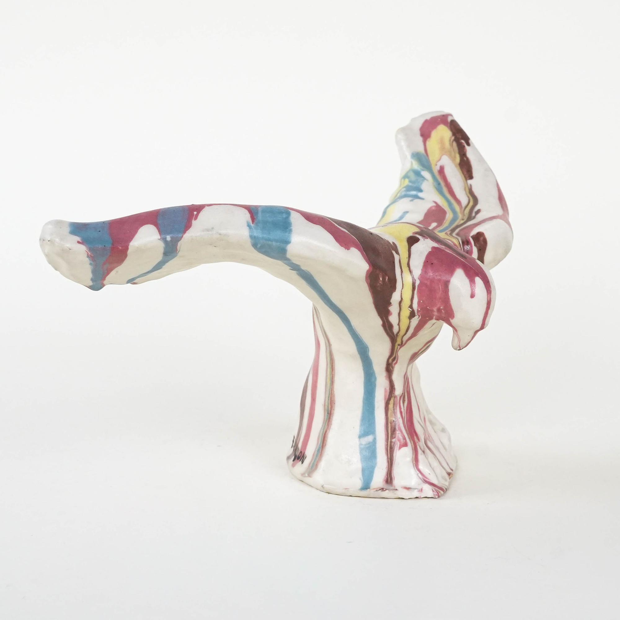 Keramikvogel-Skulptur Mehrfarbig 1970er Jahre 1