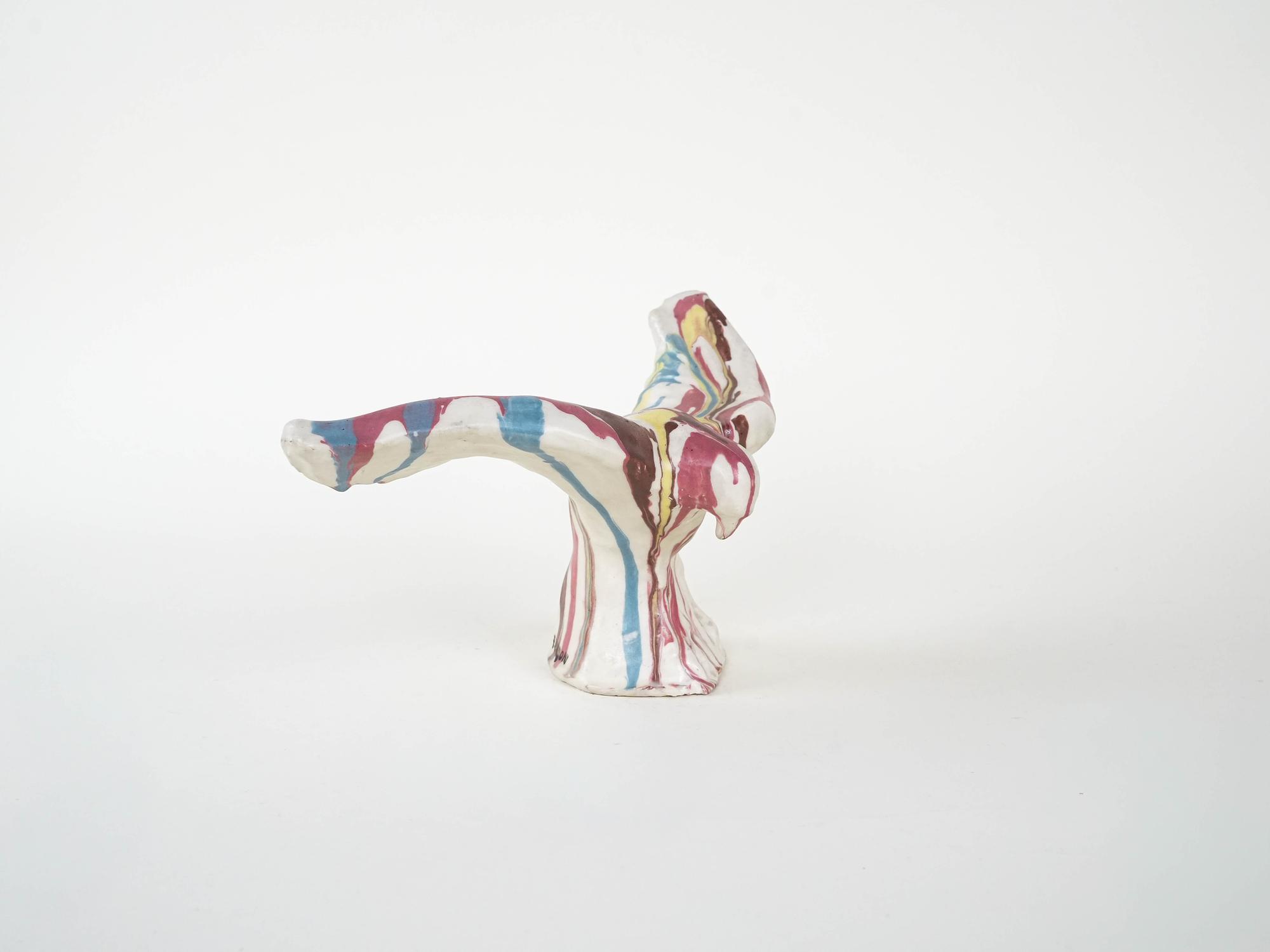 Keramikvogel-Skulptur Mehrfarbig 1970er Jahre 2