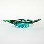 Platte Murano-Glas Grün 1960er Jahre 1