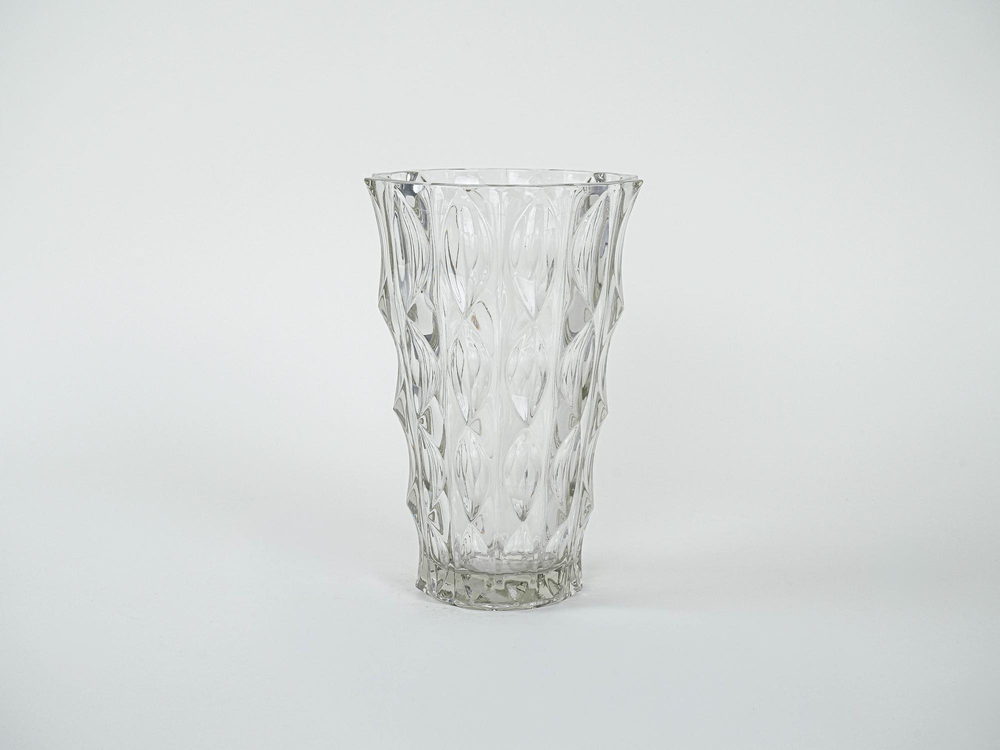 Crystal vase Transparent 1960s 3